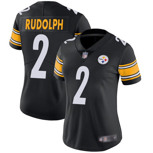 Women Pittsburgh Steelers Football #2 Limited Black Mason Rudolph Home Vapor Untouchable Nike NFL Jersey->nfl t-shirts->Sports Accessory